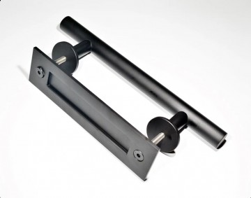 Dubbele zwarte handgreep loftdeur