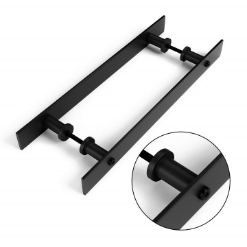 Dubbele zwarte stalen handvat