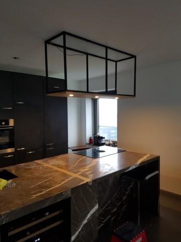 Eiken plafonniere industrieel staal