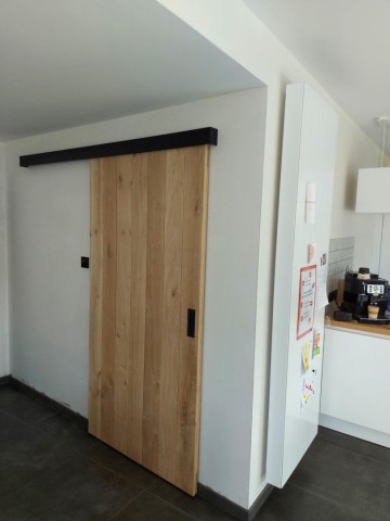Eiken schuifdeur met st80 schuifdeursysteem
