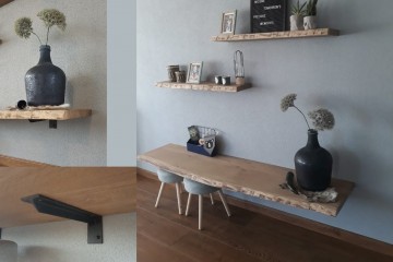 Eiken tafelblad zwevende montage 0