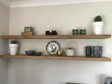 Eiken wandplank met led 0