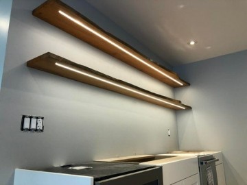 Eiken wandplank met led verlichting 0 0