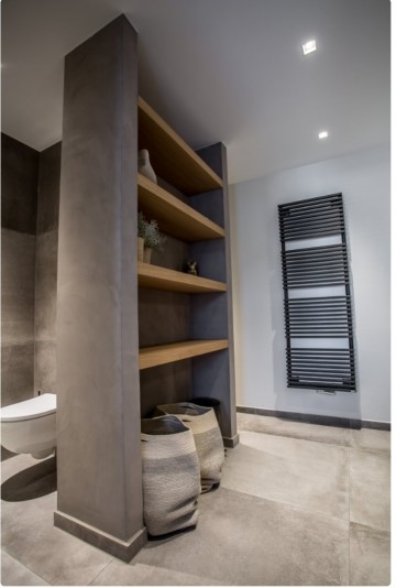 Eiken wandplank voor nis