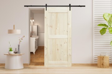 Framed midrail schuifdeur grenenhout