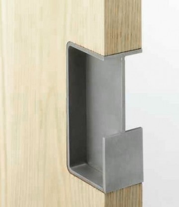Geometrische handgreep schuifdeur in de wand rvs 3