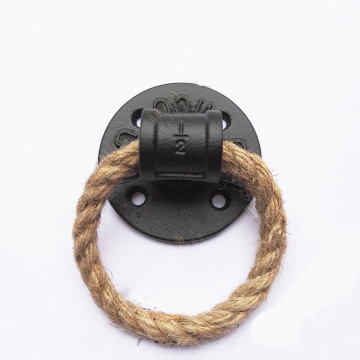 Gietijzeren deurgreep met touw 0