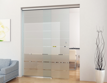 Glazen schuifdeur met vaste wand