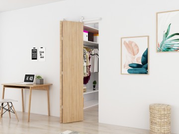 Harmonica deur wit schuifsysteem