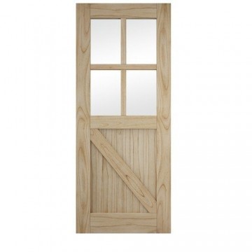 Houten schuifdeur met glas