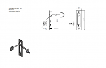 Inbouwschuifdeurslot