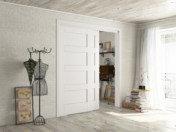 Kastenwand schuifdeuren wit