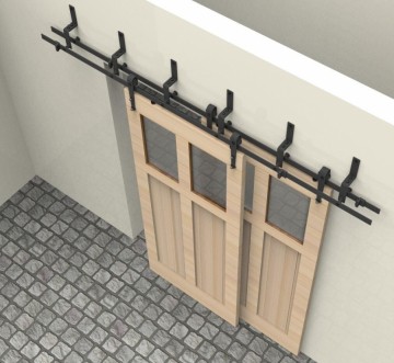 Schuifdeursysteem kastenwand bovenaanzicht