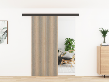 Klassiek eiken grijs vilt schuifdeur wandpaneel