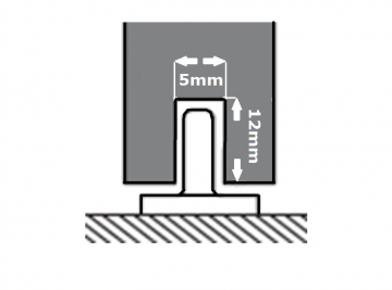 Kleine schuifdeur vloergelieder van rvs