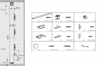 Maatvoering vouwschuifdeursysteem
