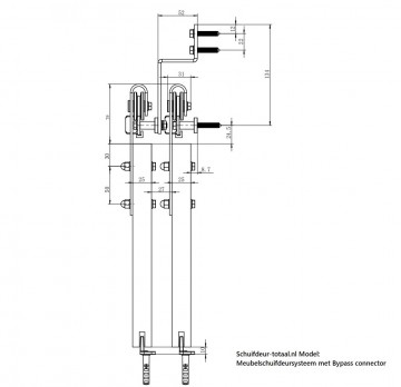 Meubelschuifderusysteem met bypass connector