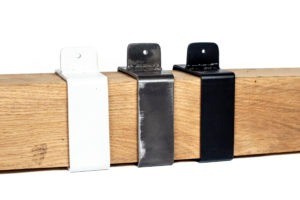 Ophangbeugels eiken balklamp