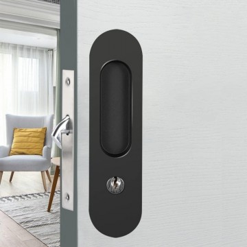 Ovaal slot zwart schuifdeur