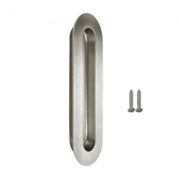 Ovale inbouwgreep rvs