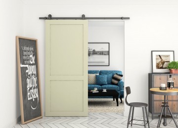 Railsysteem zwart bovenop de deur