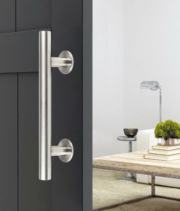 Rvs buisgreep met kom voor schuifdeur voorzijde