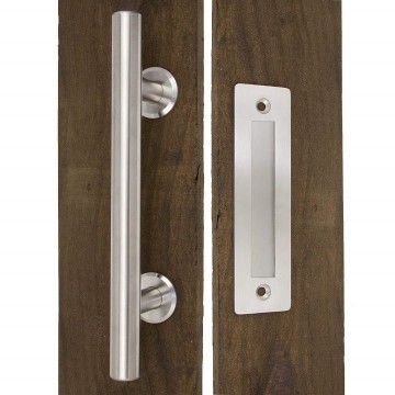 Rvs buisgreep met kom voor schuifdeur