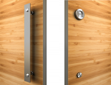 Rvs handgreep 356mm met schuifdeurkom