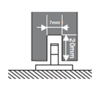 Rvs vloergeleider met dubbel wiel