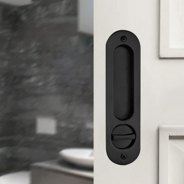 Schuifderuslot ovaal zwart