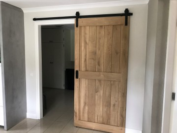 Schuifdeur eiken framed midrail
