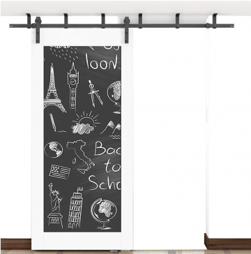 Schuifdeur memobord plafond gemonteerd