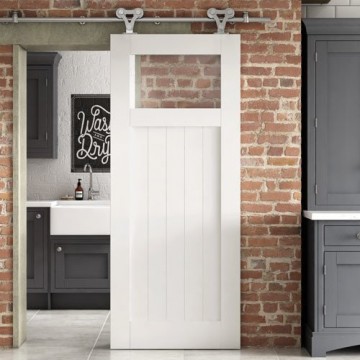 Schuifdeur met glas op maat gemaakt