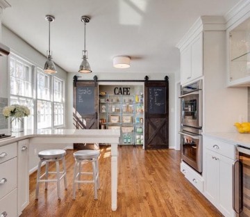 Schuifdeur met kalkverf