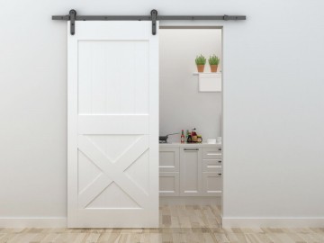 Schuifdeur met zwart railsysteem