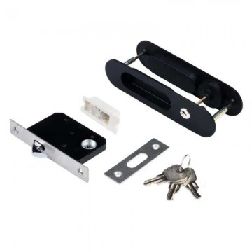 Schuifdeurslot nikkel wc op slot zwart 0