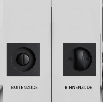 Schuifdeurslot zwart wc op slot voor en achterzijde