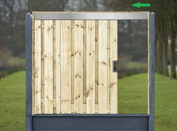 Schutting schuifdeursysteem st80 open douglas schuifdeur alu kliklijst