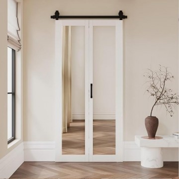 Spiegel vouwdeur harmonica gesloten wit