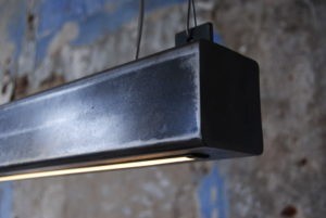 Stalen eetkamerlamp met ledstrip