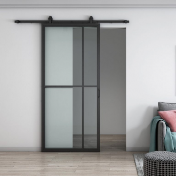 Stalen schuifdeur met glas op maat