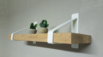 Stalen wandplank beugels wit