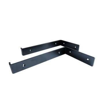 Stalen wandplankbeugels 25cm diep zwart