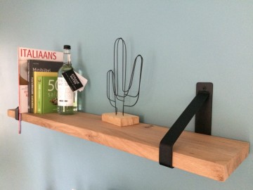 Stalen wandplankdrager zwart