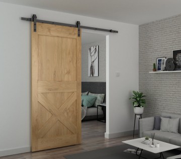 Standaard gebogen schuifdeursysteem zwart