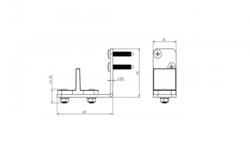 Verstelbare vloergeleider wandmontage afmeting