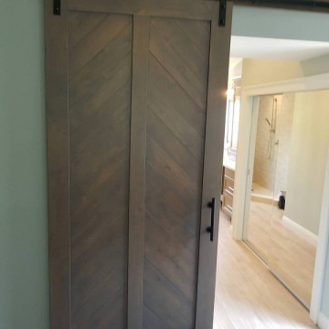 Visgraat motief schuifdeur barndeur