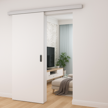 Vlakke deur met simpel schuifdeursysteem 0