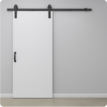 Vlakke schuifdeur met zwart beslag