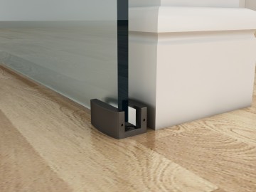 Vloergeleider zwart glazen deur 0